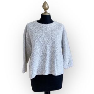 Chelsea & Theodore Sweater 3/4 Sleeve Light Grey Size Large